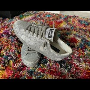Golden Goose Super Star Silver Leather All Over Glitter Dust